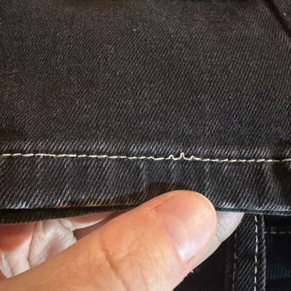 Please Button Fly Black Boyfriend Jeans Made in Italy Size XS X Small Stretch - Picture 13 of 14